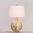 Fools Rush In (Green, White) Ceramic Table Lamp