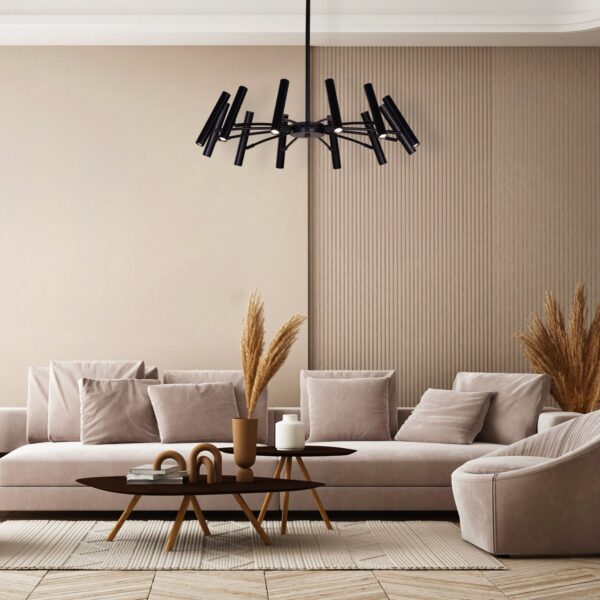 Set The Scene (Black, 3 Color Built-In LED) Chandelier - Image 4