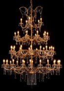 Victorian Masterpiece (Large, Antique Gold) Crystal Double Height Chandelier