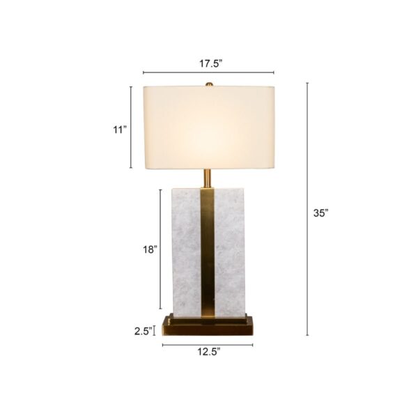 Just A Memory (Extra Large, White, Gold) Marble Table Lamp - Image 6