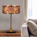 Slate Abate (Gold, Black) Stone Veneer Marble Table Lamp