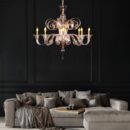 String Of Pearls (Large, Gold) Textured Glass Chandelier