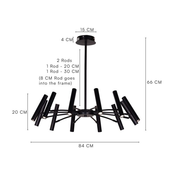 Set The Scene (Black, 3 Color Built-In LED) Chandelier - Image 3