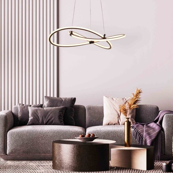 Twist Of Fate (Medium, Black, 3 Color Dimmable LED with Remote Control) Chandelier - Image 3