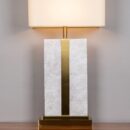 Just A Memory (Extra Large, White, Gold) Marble Table Lamp