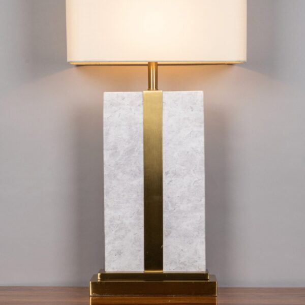 Just A Memory (Extra Large, White, Gold) Marble Table Lamp - Image 5