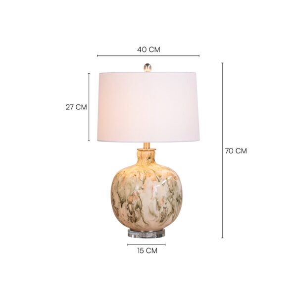 Fools Rush In (Green, White) Ceramic Table Lamp - Image 3