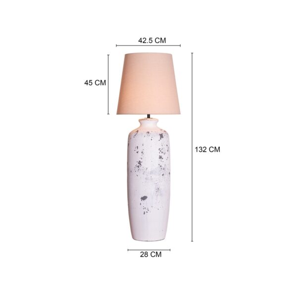 Snow Storm (White, Beige) Ceramic Floor Lamp - Image 4