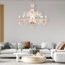 String Of Pearls (Large, Gold) Textured Glass Chandelier