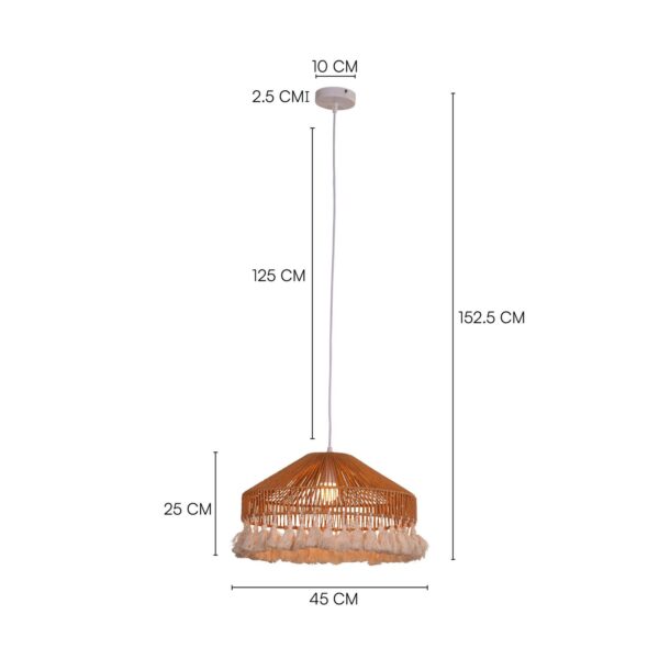 Boho Blaze (Brown) Rattan Pendant Light - Image 4