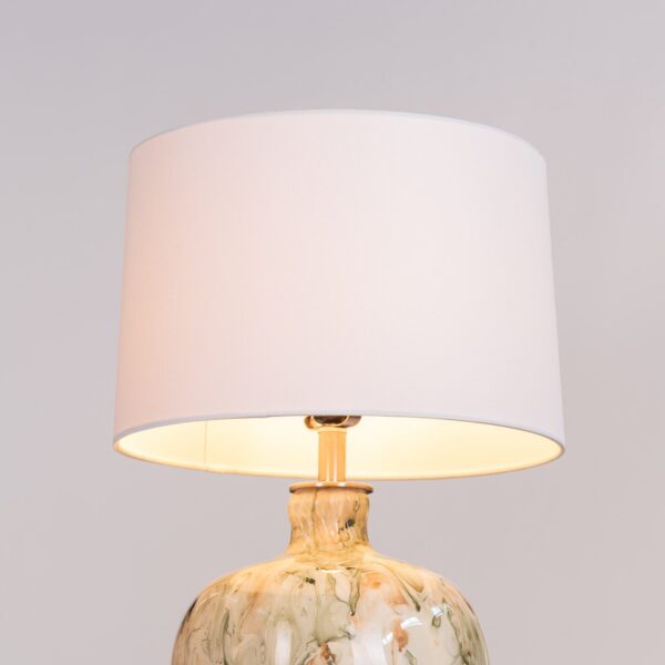 Fools Rush In (Green, White) Ceramic Table Lamp - Image 4