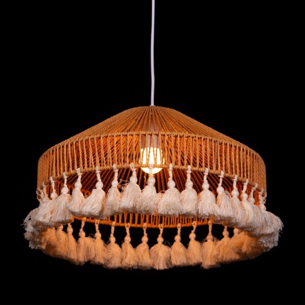 Boho Blaze (Brown) Rattan Pendant Light - Image 5