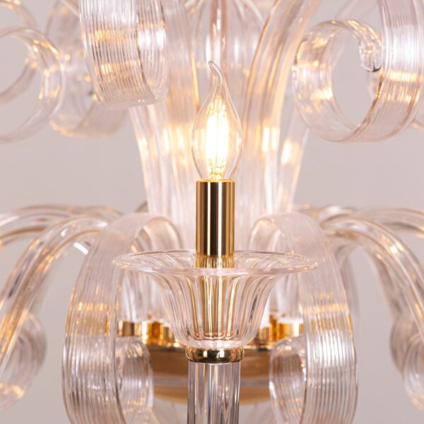 String Of Pearls (Large, Gold) Textured Glass Chandelier - Image 5