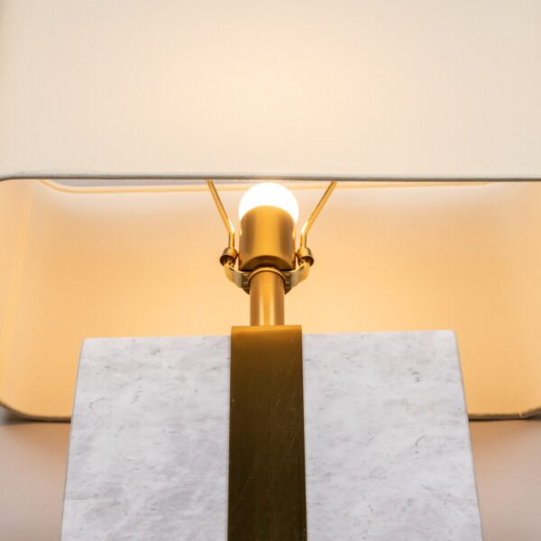 Just A Memory (Extra Large, White, Gold) Marble Table Lamp - Image 2