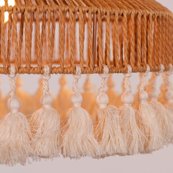 Boho Blaze (Brown) Rattan Pendant Light - Image 6