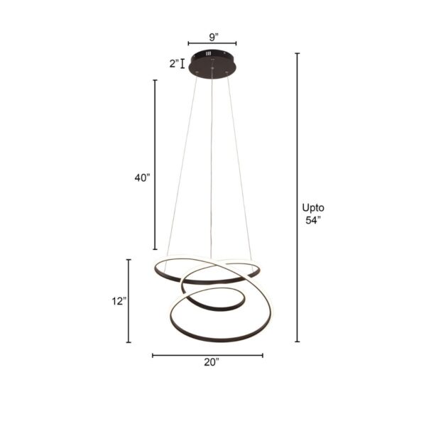 Sleepover (Small, Black, Dimmable LED with Remote Control) Chandelier - Image 5