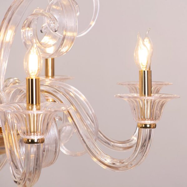 String Of Pearls (Large, Gold) Textured Glass Chandelier - Image 6