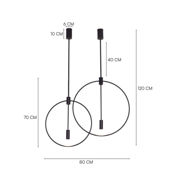 Ring On It (Black) 3 Color LED Chandelier - Image 3