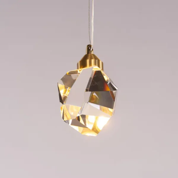Pretty Prism (Gold, Built-In LED) Crystal Pendant Light - Image 3