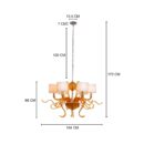 Mixed Emotions (Large, Chrome, Amber, White) Clear Glass Chandelier