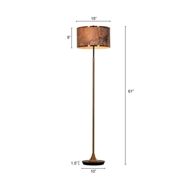 Slate Abate (Gold) Stone Veneer Marble Floor Lamp - Image 2
