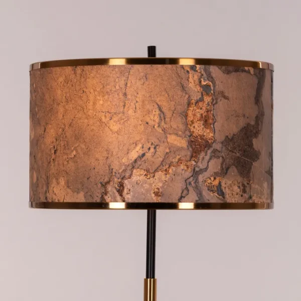Slate Abate (Gold) Stone Veneer Marble Floor Lamp - Image 4