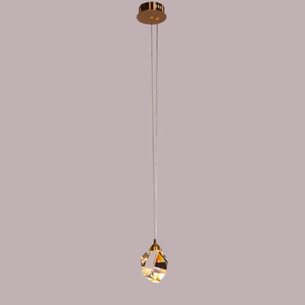 Pretty Prism (Gold, Built-In LED) Crystal Pendant Light - Image 2