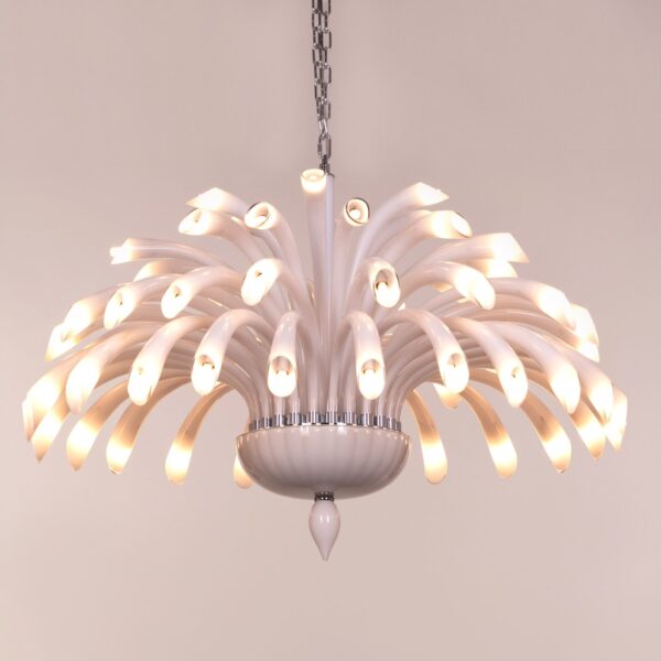 Summer In Santorini (Large, White) Handcrafted Glass Chandelier