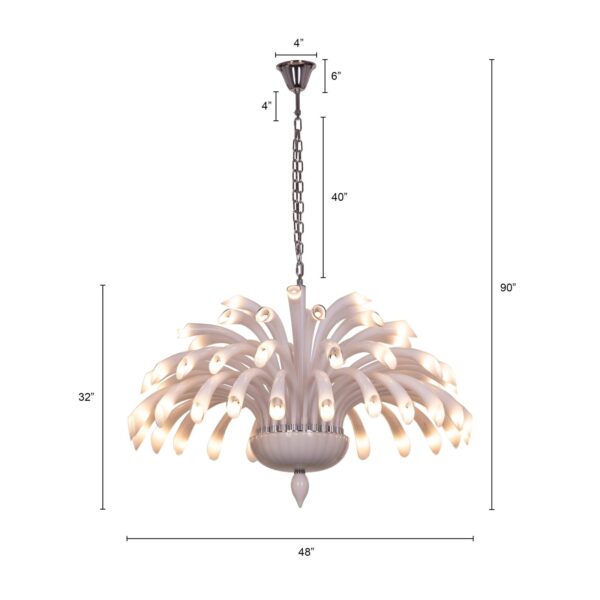 Summer In Santorini (Large, White) Handcrafted Glass Chandelier - Image 4