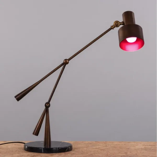 Rumour Has It (Gold, Coffee, Smart LED) Marble Study Table Lamp - Image 7