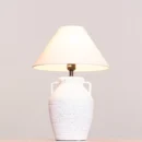 Pearly Whites (White, Beige) Ceramic Table Lamp