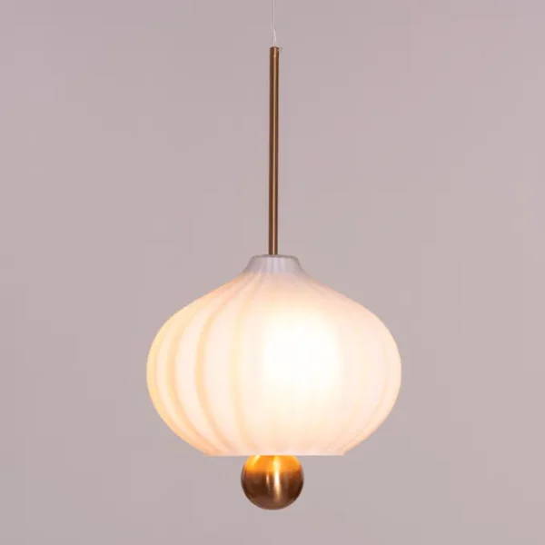 Take Me To The Moon (Gold, White) Frosted Glass Pendant Light - Image 2