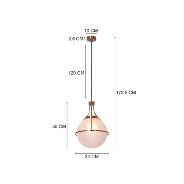 Find Me Nowhere (Gold) Frosted Glass Pendant Light - Image 3