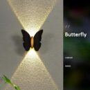 Modern Minimalist Butterfly LED Exterior 6W Outdoor Butterfly Wall Light Fixtures, Porch Lights Fixtures Mount Lanterns for House, Porch, Patio (Warm White)