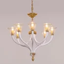Shall Return (Gold) Textured Glass Chandelier