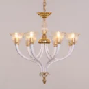 Shall Return (Gold) Textured Glass Chandelier