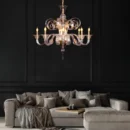 String Of Pearls (Large, Gold) Textured Glass Chandelier