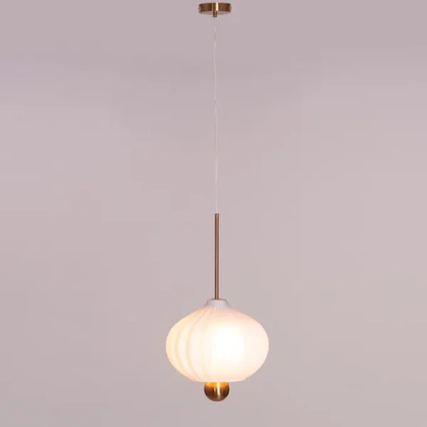 Take Me To The Moon (Gold, White) Frosted Glass Pendant Light - Image 4