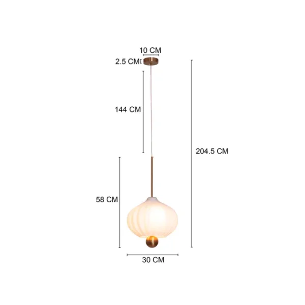 Take Me To The Moon (Gold, White) Frosted Glass Pendant Light - Image 3