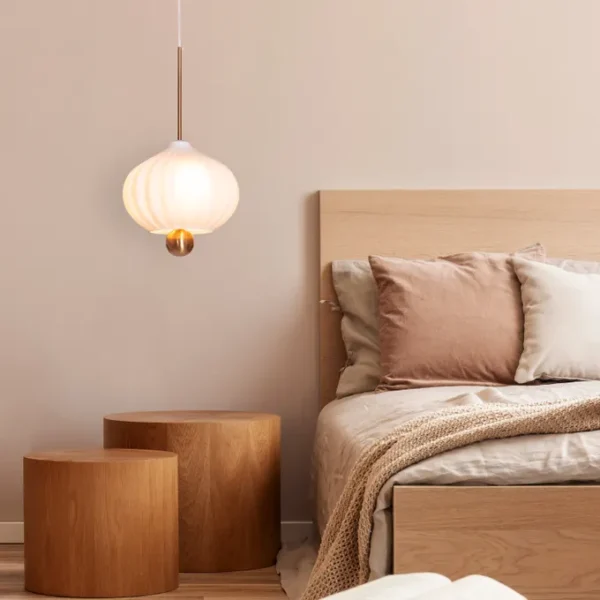 Take Me To The Moon (Gold, White) Frosted Glass Pendant Light - Image 5