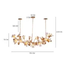 Harubana Splash (Rose Gold, Clear & Amber) Textured Glass Chandelier