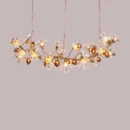 Harubana Splash (Rose Gold, Clear & Amber) Textured Glass Chandelier