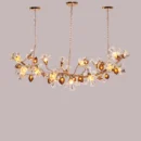 Harubana Splash (Rose Gold, Clear & Amber) Textured Glass Chandelier