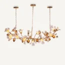 Harubana Splash (Rose Gold, Clear & Amber) Textured Glass Chandelier