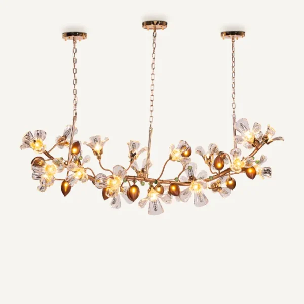 Harubana Splash (Rose Gold, Clear & Amber) Textured Glass Chandelier - Image 7