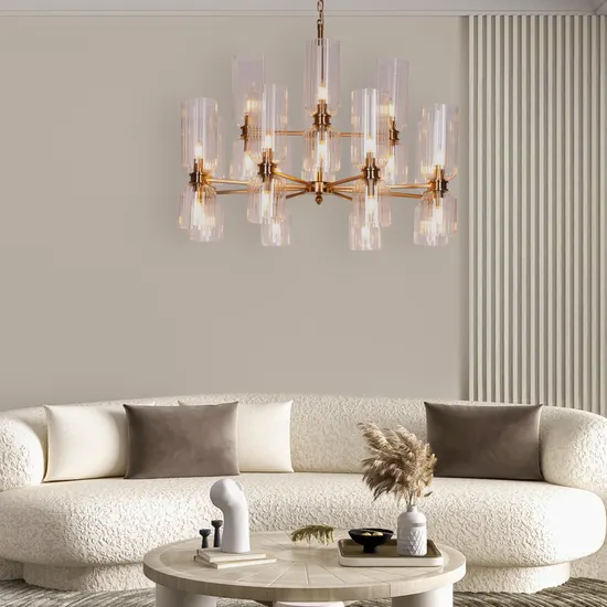 One Last Dance (Gold) Textured Glass Chandelier - Image 3