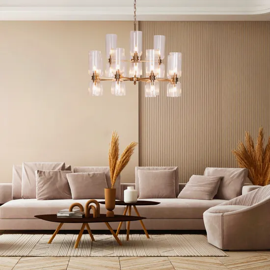 One Last Dance (Gold) Textured Glass Chandelier - Image 9