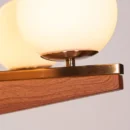 Heading Home (Gold) Frosted Glass Wooden Chandelier