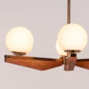 Heading Home (Gold) Frosted Glass Wooden Chandelier