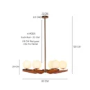Heading Home (Gold) Frosted Glass Wooden Chandelier